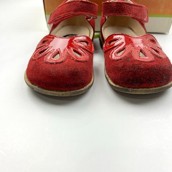 Livie & Luca Red Suede Petal Shoes - Picture 2 of 12